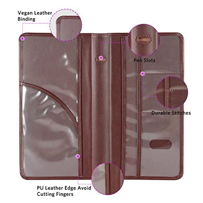 CoBak Premium Faux Leather Car Document Holder with Magnetic Closure and 6 Compartments - color: L-Brown
