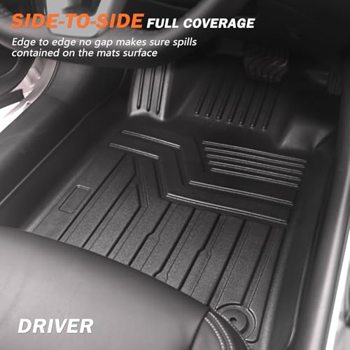 KUST Floor Mats Set for 2020-2025 Kia Telluride Accessories (7 Seats), Rear Cargo Trunk Liner with 2nd/3rd Row Backrest Kick Mat All Weather Protection TPE Rubber Raised Edge, Full Set of 9pcs - style: For │ Telluride 7 Seats 2020-2025 │ Full Set