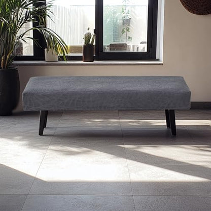 FUANGUI Waterproof Bench Cover, Stretch Jacquard Dining Bench Cover for bedrooms, Living Rooms, Kitchens, Protector Chair Bench Piano Bench Seat Covers Stool Slipcover Removable, Washable - Dark Grey - color: Jacquard Dark Grey