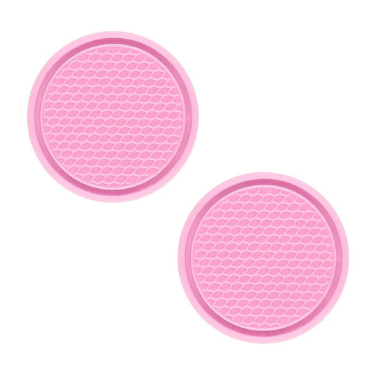 Cup Holder Inserts for Car, Car Coasters for Cup Holders, Silicone Anti-Slip Car Cup Coasters, Universal Auto Accessories for Your Car, Cute Car Decorations for Women, Easy Clean Set（Pink） - color: Pink