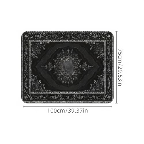Universal Car Trunk Mat 29" x 39", Black Bohemian Style All Weather Trunk Protection Cargo Liner, Durable Cargo Mat Rear Trunk Liner, Stylish Vehicle Interior Accessories Suitable for Most Car Models - color: Black Bohemian Style