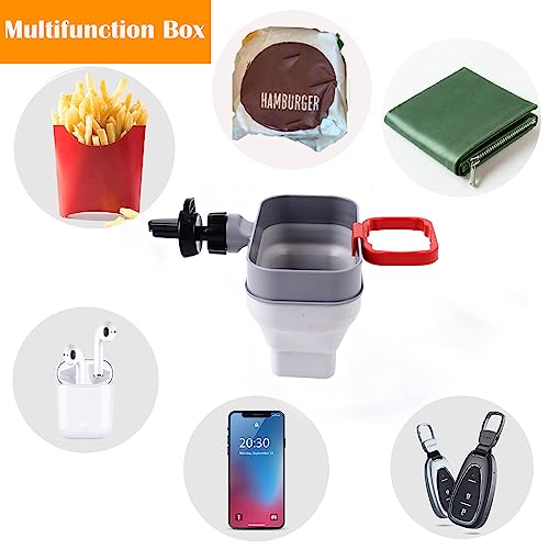 Car Vent Organizer Pocket, Car French Fry Holder, Vehicle Front Seat Universal Silicone Stroage Box for Fry Burger Phone Wallet Coins Cards Keys Glasses Remote Headphone