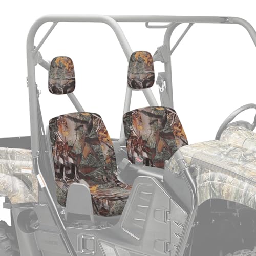 KEMIMOTO UTV Seat Cover, Bucket Cushion Sleeve Set Camo, Compatible with Rhino 450 660 700, Fits with Rhino Bucket Seat Cover with Headrest Cover - color: Camo