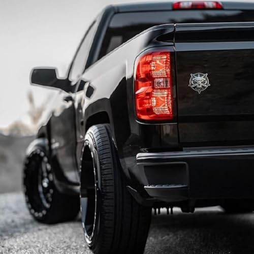 Occult Goat Car Emblem – Metal 3D Black Badge with 3M Adhesive – Mystical Goat Decal for Car, Truck, Motorcycle, Window, Door, or Home Decor (Black and Silver) - color: Black and Silver