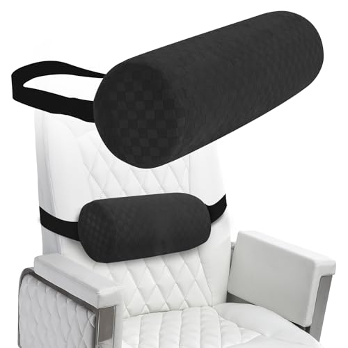 Lumbar Roll Pillow for Lower Back, Lumbar Support Foam Roll Cushion with Pillowcase and Upgraded Strap for Office, Chair, Car, Seat Pain Relief & Improving Posture (Black, Short-11 * 4.3'') - color: Black, size: Short-11*4.3''
