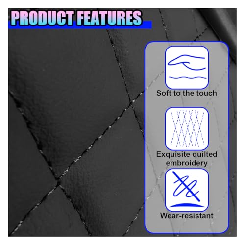 Leather Car Center Console Cover, Universal Automotive Armrest Booster Cushion, Vehicle Middle Console Organizer with 2 Cup Holders, Side Storage Bag, Tissue Box & Phone Slot(Black) - color: Black