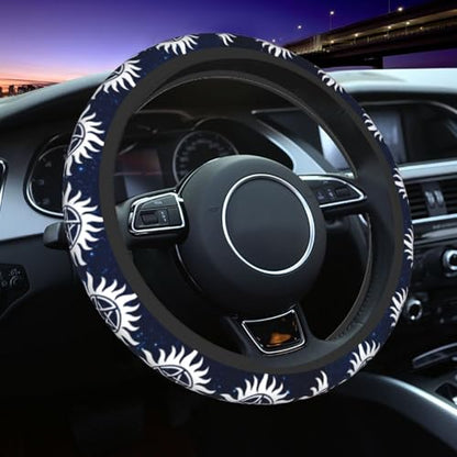 Steering Wheel Cover for Women Men Anti-Slip Breathable and Sweat Absorption Universal Cute Steering Wheel Protector Car Accessories -1PC