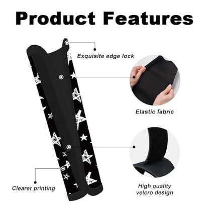 2Pcs Soft Auto Seat Belt Cover Pad Moon and Star Print Car Seatbelt Shoulder Cushion for Comfortable Driving, Compatible with All Cars' Seatbelt and Backpack Straps - color: Stars Moon
