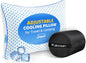 Small Cooling Memory Foam Travel Pillows for Airplanes Sleeping, Compressible Camping Pillow, Mini Adjustable Shredded Foam Bed Pillow for Medium Firm Neck Knee Lumbar Support, Ideal Car, Backpacking - size: S - 16 x 12 Inch