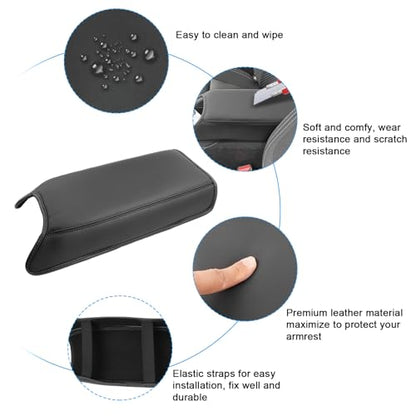 SXCY for 2025 2026 Mitsubishi Outlander Armrest Cover [Outlander Gas Only] for 2025 2026 Mitsubishi Outlander Accessories 2025 2026 Outlander Center Console Cover Middle Console Cover (Thin Cover) - color: 2025 2026 Outlander Thin Leather Cover