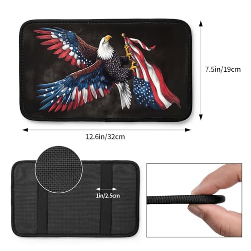 Universal Car Center Console Cushion Pad, Eagle Flag Soft Waterproof Car Center Console Cover Auto Armrest Seat Box Cover Protector for Most Vehicle SUV Truck Car - color: Eagle Flag
