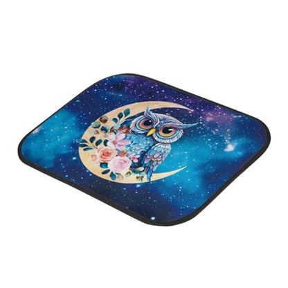 Moon Owl Blue Galaxy Automotive Floor Mats Front and Rear Car Mat Carpet Set 4 Pcs Fit for SUV,Vans,sedans,Trucks - color: Moon Owl Blue Galaxy