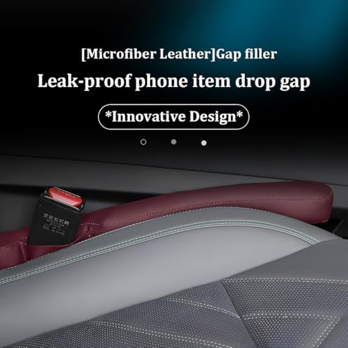 Car Seat Gap Filler, 2PCS Between Vehicle Seats Console Organizer Stop Things from Dropping, Automotive Interior Chair Gap Coverage Fill, Universal for SUV Automobile Truck (Wine Red) - color: Wine Red