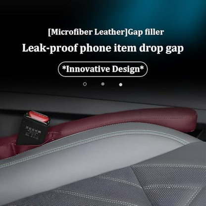 Car Seat Gap Filler, 2PCS Between Vehicle Seats Console Organizer Stop Things from Dropping, Automotive Interior Chair Gap Coverage Fill, Universal for SUV Automobile Truck (Wine Red) - color: Wine Red