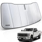 MZS Windshield Sun Shade Compatible with F250 F350 F450 F550 F600 2023-2026, Foldable Truck Sun Shade Shield with Storage Pouch, Front Window Visor Sunshade Accessories for Interior Protector - size: F250 / F350 / F450 / F550 / F600 2023-2026
