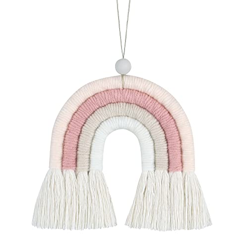 BOHO GARDEN Macrame Bohemian Rainbow Charm - Essential Oil Diffuser for Cars, Baby Nursery, Children’s Bedroom & Home Decor- Colorful Decorative Hanging Air Freshener & Accessories - 3.5x4 - Lychee - color: Lychee