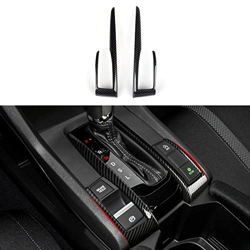 Gear Shift Panel Decor Cover Decals for 2016 2017 2018 2019 2020 2021 Honda Civic 10th Gen Accessories ABS Carbon Fiber Interior Stickers - color: Gear Shift Panel, B