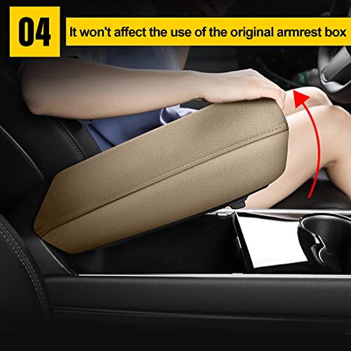 AOMSAZTO Console Covers for 2012-2015 Civic Honda Beige Armrest Cushion for Civic - color: beige