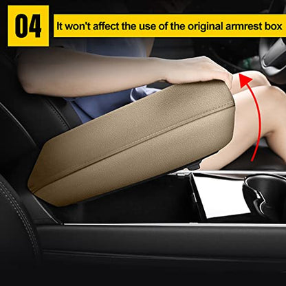 AOMSAZTO Console Covers for 2012-2015 Civic Honda Beige Armrest Cushion for Civic - color: beige