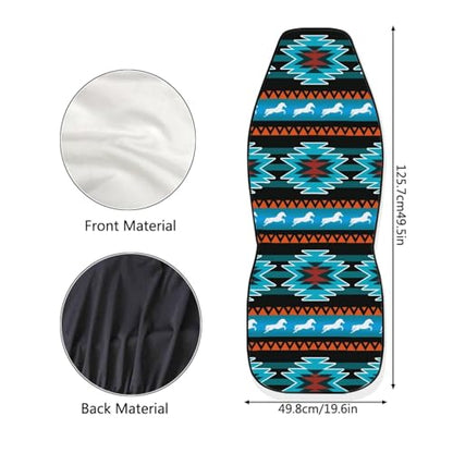 Aztec Southest Stripe Car Seat Covers for Women Men, Turquoise Front Bucket Covers Bottom Seat Cushion Covers, Anti-Slip Seat Protector for SUV Truck Vans Sedans - color: Aztec