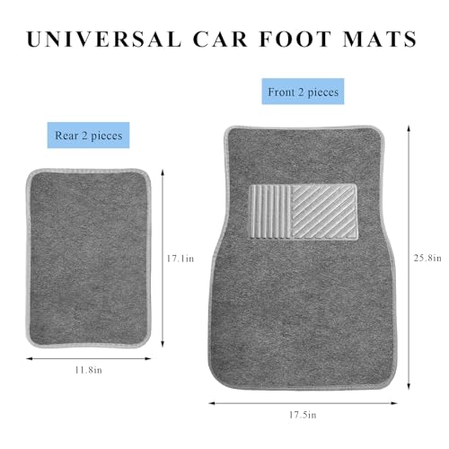 4PCS Car Floor Mats, Waterproof Non-Slip Car Floor Liners with Safety Heel Pad, All-Weather Wear-Resistant Mats Heavy Duty Universal Carpets for Truck SUV Van Sedan (Gray) - color: Gray