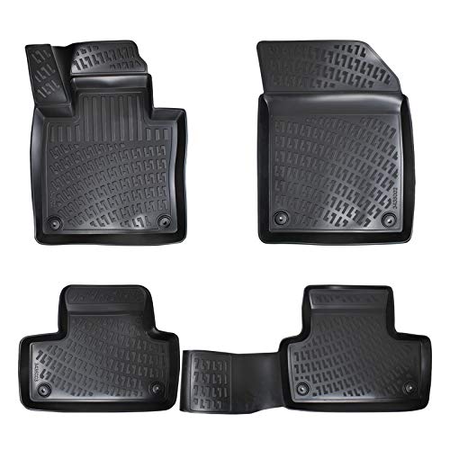 RizLiner Volvo XC60 2018-2026 (No Hybrid Models) Custom Fit Floor Mats Rubber 3D Car Mats Laser Measured Floor Liners All Weather Heavy Duty Waterproof Odorless Non-Slip TPE (Front & Rear, Black) - size: Volvo XC-60 2018 - 2026 (No Hybrid Models)