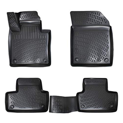 RizLiner Volvo XC60 2018-2026 (No Hybrid Models) Custom Fit Floor Mats Rubber 3D Car Mats Laser Measured Floor Liners All Weather Heavy Duty Waterproof Odorless Non-Slip TPE (Front & Rear, Black) - size: Volvo XC-60 2018 - 2026 (No Hybrid Models)