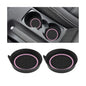 2PCS Car Cup Holder Coaster, Silicone Non-Slip Vehicle Cup Recessed Mats, Waterproof ＆ Sift-Proof Automotive Interior Insulation Drink Insert Pads, Universal Fit (Pink/Black) - color: Pink/Black