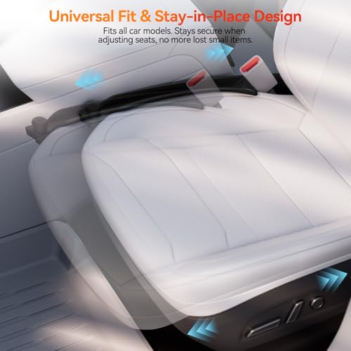 Car Seat Gap Filler with Emergency Window Breaker, Premium Silicone Seat Gap Organizer, Prevents Items from Falling, Universal Fit for All Cars, 2 Pack