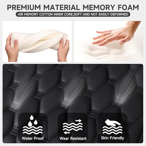 Einesin Center Console Cover, Arm Rest Cover, Memory Foam Microfiber Leather Car Armrest Cover Cushion With 2 Storage Bags, Universal Center Console Covers For Cars/Truck/Auto/Suv (Black)