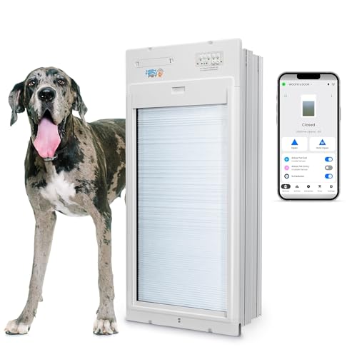 Power Pet Roll Up - Dependable Smart Dog Door, Automatic Pet Collar Operation with or Without App-High Security, Safe, Air Tight and Weatherproof, Space Saving Modern Design (Wall Mount, Extra Large) - color: Wall Mount, size: Extra Large