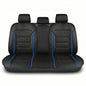 FH Group Back Seat Faux Leather Car Seat Cover - Universal Fit, Rear Seat Covers for Cars with Rear Split Bench, Car Seat Cushions for SUV, Sedan, Van Black - color: Blue Black Rear Set