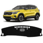 KUST Black Dash Cover Compatible with Kia Seltos 2024 2025 2026 Dashboard Cover Accessories for Seltos Non-Slip Polyester Dashboard Mat Custom Fit Center Console Sunshield Protector No Glare - size: Seltos 24-26(Black)