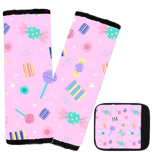 Kid's Seat Belt Cover Pad,Soft Shoulder Seatbelt Covers for Kid,Cute Toddler Seat Cushion (Candy) - color: Candy