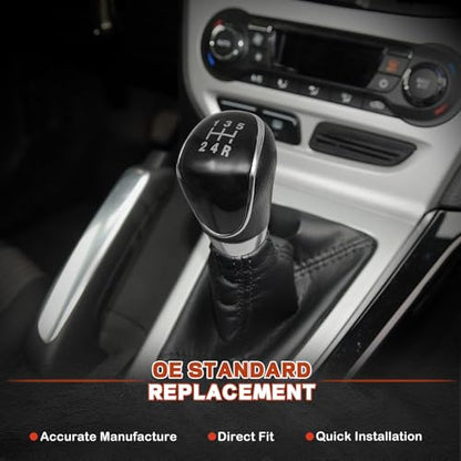 5 Speed Manual Transmission Gear Shift Knob Cover Compatible with Ford Escape Kuga Focus Fiesta mk7 2008-2013 Shifter Lever Knob Replacement Parts Black - color: Black, size: 5 Speed