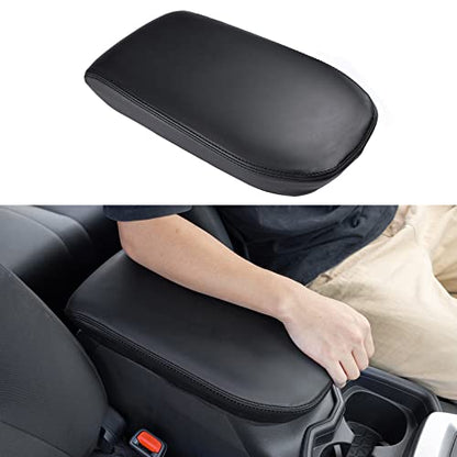 Center Console Armrest Cover for 2025 Toyota RAV4 Accessories 2024 2023 2022 2021 2020 2019 Leather Middle Console Lid Cover Pad Protector Elbow Arm Rest Covering Car-(Black)