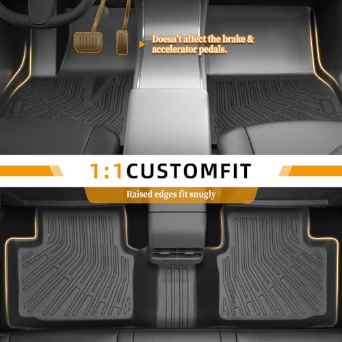Floor Mats for Chevy Malibu 2013 2014 2015, Also for 2016 Chevrolet Malibu Limited, 8th gen Malibu Floor Mats for Malibu LS LT LTZ Eco, 1st & 2nd Row & Cargo Liner, TPE Anti-Slip Waterproof Duty - style: 5)2013-2015|Malibu|Floor&Cargo Mats