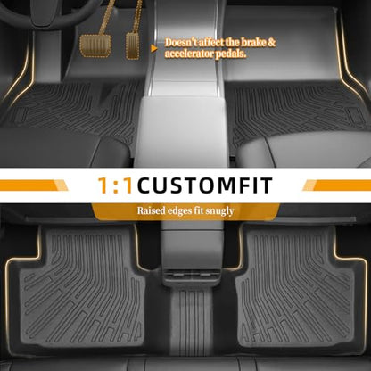Floor Mats for Chevy Malibu 2013 2014 2015, Also for 2016 Chevrolet Malibu Limited, 8th gen Malibu Floor Mats for Malibu LS LT LTZ Eco, 1st & 2nd Row & Cargo Liner, TPE Anti-Slip Waterproof Duty - style: 5)2013-2015|Malibu|Floor&Cargo Mats