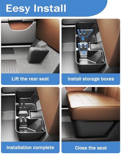 Under Seat Storage Box - Compatible with 2019-2026 Dodge Ram 1500 Crew Cab (New Body Style),Heavy-Duty Truck Organizer Under Back Seat Organizer Box - size: 2019-2026 Dodge Ram 1500