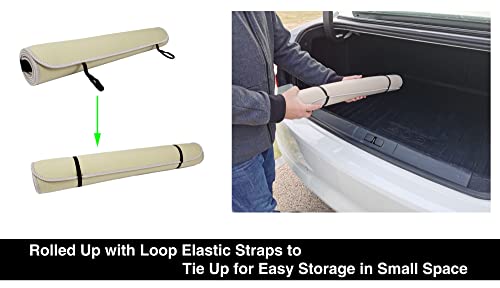 Waterproof Neoprene Car Seat Cover, Sweatproof Non-Slip Seat Protector, Universal Fit for Front Bucket or Rear Bench Seat of Cars, SUVs, Vans, Trucks, Compatible with Airbags and Armrests - color: Khaki
