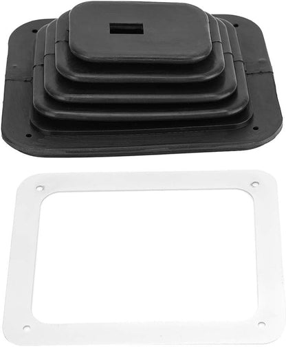 Universal Rubber Gear Shifter Boot Cover, 6.7 x 5.5 inches Car Gear Shift Dust Cover with Metal Spacer and Screw Replacement for 350 Car