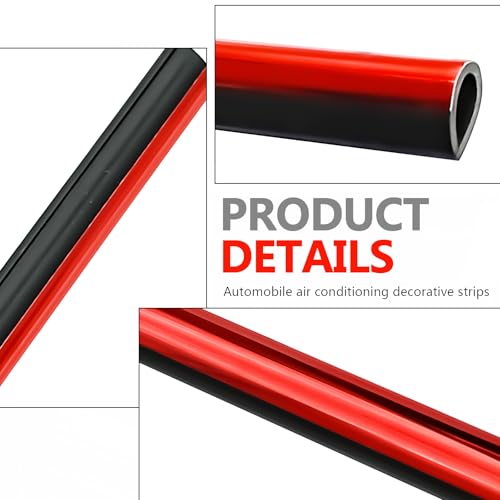 Automotive 20PCS Universal Car Air Conditioner Vent Trim Decoration Strip Bendable Vent Outlet Trim for Most Cars SUVs and Trucks with Straight Grilles, Red - color: Red