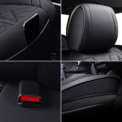 Tomatoman Tacoma Car Seat Covers Compatible with Toyota Tacoma Truck 2005-2024 2025 2026 Access Crew Double Cab TRD Sport Offroad Limited SR5 V6 Cushions(Full Set/Black) - color: Full Set/Black