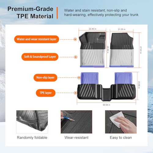 powoq Floor Mats Compatible with 2022-2026 Honda Civic Hatchback Cargo Mat Floor Liner Back Seat Protector TPE Replacement for 2022 2023 2024 2025 2026 Honda Civic Accessories (Trunk Mat+Floor mats) - size: Compatible with Civic Hatchback | 2022-2026