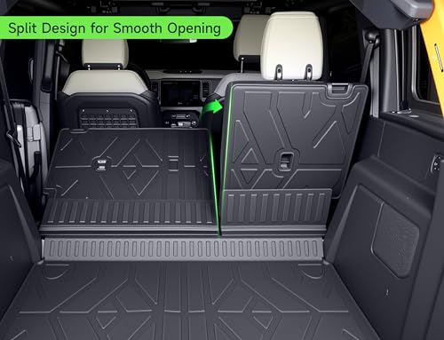 Cargo Trunk Mat with Backrest Mats for Ford Bronco 4 Door 2021-2025 2026,All Weather Protection TPE Heavy Duty Cargo Liner Bronco Accessories,Black - size: Ford Bronco 2021-2026
