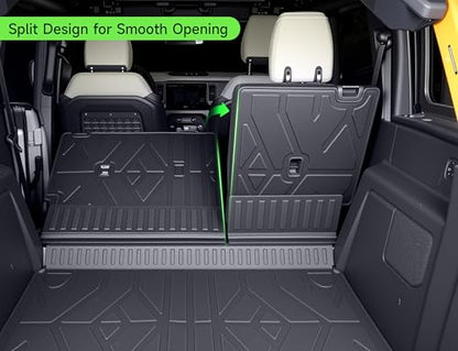 Cargo Trunk Mat with Backrest Mats for Ford Bronco 4 Door 2021-2025 2026,All Weather Protection TPE Heavy Duty Cargo Liner Bronco Accessories,Black - size: Ford Bronco 2021-2026