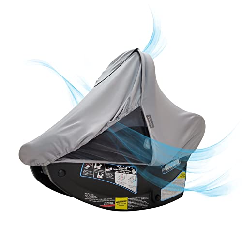 Summer Baby Car Seat Cover | 2-in-1 Breathable Carseat Sun Shade & Mosquito Net | UV Protection Lightweight Canopy Covers for Infant Girls | Bug Net Mesh for Warm Weather (Pink) - color: Pink
