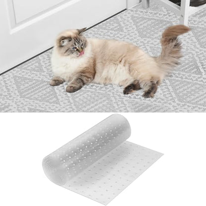 Carpet Protector for Pets 15.7in*3.6FT Cat Scratch Carpet Protector Mat for Doorway Clear Plastic Runners with Spikes to Protect Under Door Carpet Rug Anti Cat Scratch Carpet Stopper Easy to Cut - size: 15.7in*3.6FT