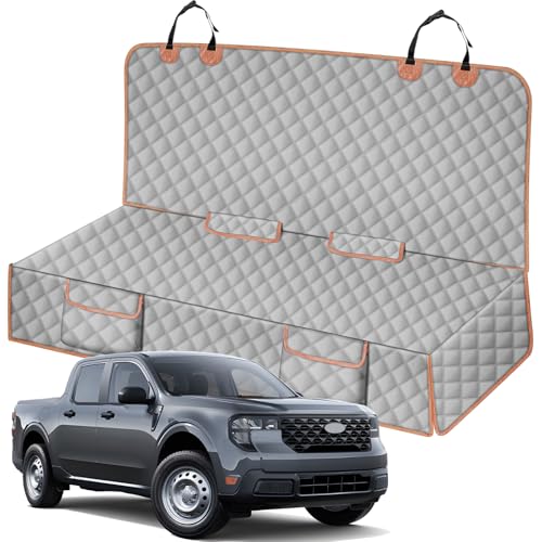 Dog Car Seat Cover Compatible with Ford Maverick/Hyundai Santa Cruz, Waterproof Pet Bench Seat Cover for Back Seat, 600D Heavy Duty Scratch Proof Nonslip Truck Seat Covers for Dogs - color: Gray, size: Compact Pickup (Standard Seat)