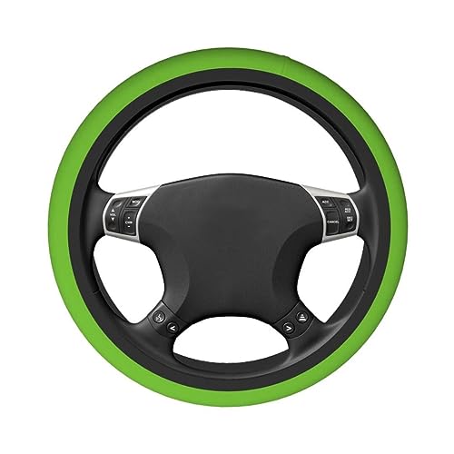 Elastic Stretch Steering Wheel Cover,Warm in Winter and Cool in Summer, Car Universal 15 inch, Microfiber Breathable Ice Silk, Anti-Slip, Odorless, Easy Carry,Green - color: Green